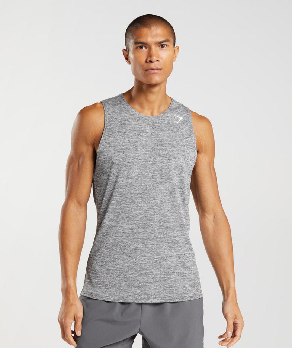 Podkoszulki Męskie Gymshark Arrival Slim Marl Szare Głęboka Szare | PL 3973OKI